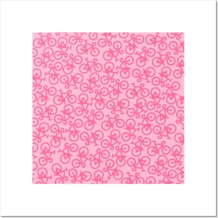 Bikes Pink Pattern Posters and Art